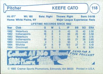 1985 Cramer Las Vegas Stars #118 Keefe Cato Back
