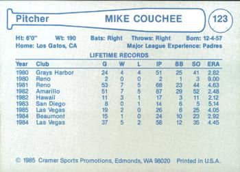 1985 Cramer Las Vegas Stars #123 Mike Couchee Back