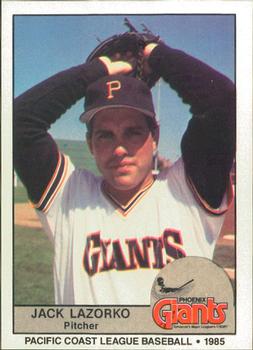 1985 Cramer Phoenix Giants #176 Jack Lazorko Front