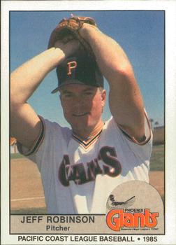 1985 Cramer Phoenix Giants #184 Jeff Robinson Front
