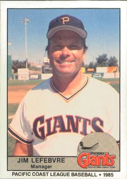 1985 Cramer Phoenix Giants #187 Jim Lefebvre Front