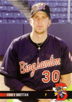 2000 Blueline Q-Cards Binghamton Mets #8 Corey Brittan Front