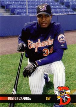 2000 Blueline Q-Cards Binghamton Mets #30 Junior Zamora Front
