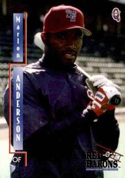 2000 Blueline Q-Cards Scranton/Wilkes-Barre Red Barons #1 Marlon Anderson Front