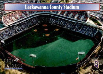 2000 Blueline Q-Cards Scranton/Wilkes-Barre Red Barons #30 Lackawanna County Stadium Front