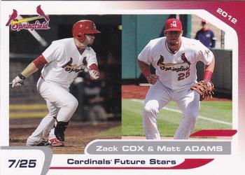 2012 Grandstand Springfield Cardinals #NNO Zack Cox / Matt Adams Front