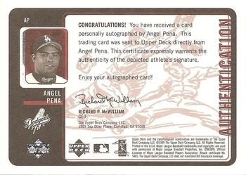 1999 Upper Deck Retro - Inkredible #AP Angel Pena Back