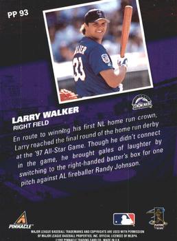 1998 Pinnacle - Artist's Proofs #PP93 Larry Walker Back