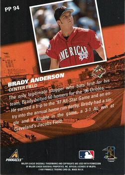 1998 Pinnacle - Artist's Proofs #PP94 Brady Anderson Back