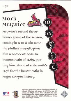 1999 Upper Deck Ultimate Victory - Ultimate Collection #170 Mark McGwire  Back