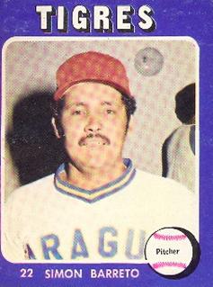 1976-77 Venezuelan Winter League Stickers #22 Simon Barreto Front