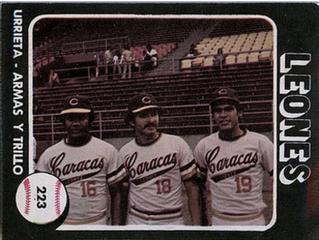 1976-77 Venezuelan Winter League Stickers #223 Ulises Urrieta / Antonio Armas  / Manny Trillo Front