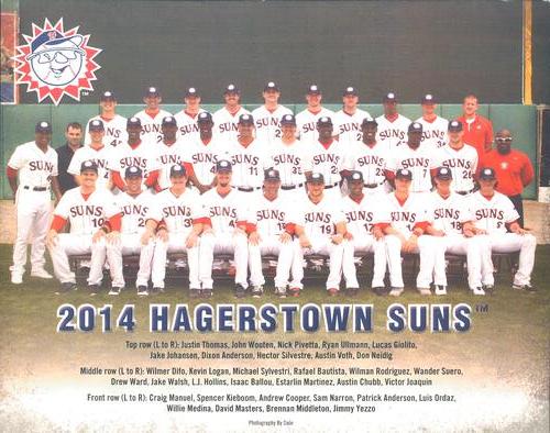 2014 Hagerstown Suns Team Photo #NNO Hagerstown Suns Front