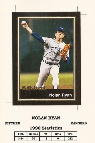 1991 Ballstreet - Oversized Promo #3 Nolan Ryan  Front