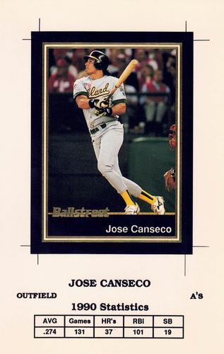 1991 Ballstreet - Oversized Promo #6 Jose Canseco Front