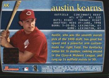 2000 Bowman - Autographs #AK Austin Kearns Back