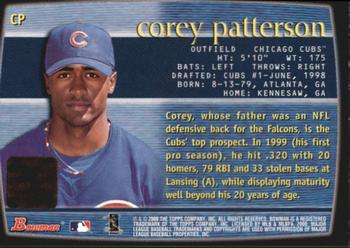 2000 Bowman - Autographs #CP Corey Patterson Back