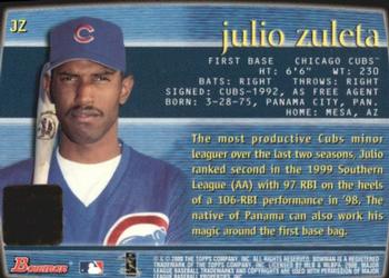 2000 Bowman - Autographs #JZ Julio Zuleta Back