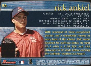2000 Bowman - Autographs #RA Rick Ankiel Back