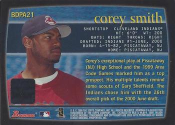 2000 Bowman Draft Picks & Prospects - Autographs #BDPA21 Corey Smith  Back