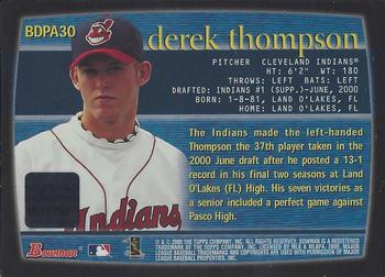 2000 Bowman Draft Picks & Prospects - Autographs #BDPA30 Derek Thompson  Back