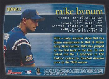 2000 Bowman Draft Picks & Prospects - Autographs #BDPA57 Mike Bynum  Back