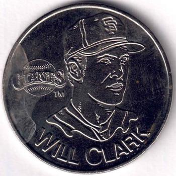 1991 Kenner Starting Lineup Cards - Collector Coins #NNO Will Clark Front
