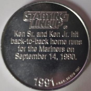 1991 Kenner Starting Lineup Cards - Collector Coins #NNO Ken Griffey, Jr. Back