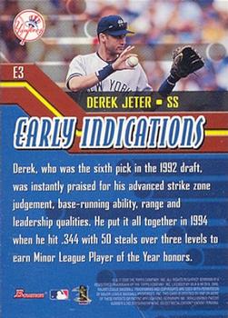 2000 Bowman - Early Indications #E3 Derek Jeter Back