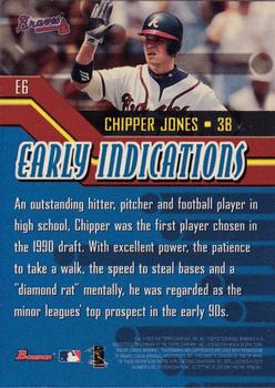 2000 Bowman - Early Indications #E6 Chipper Jones Back