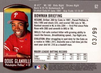 2000 Bowman - Gold #62 Doug Glanville  Back