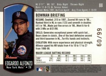 2000 Bowman - Gold #88 Edgardo Alfonzo  Back