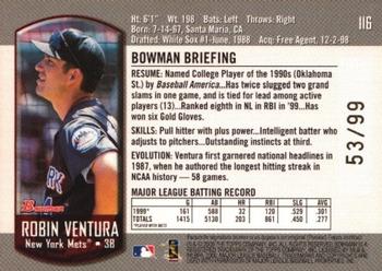 2000 Bowman - Gold #116 Robin Ventura  Back