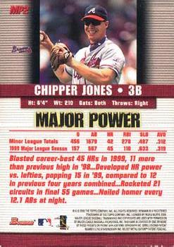 2000 Bowman - Major Power #MP2 Chipper Jones Back