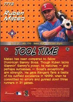 2000 Bowman - Tool Time #TT13 Ruben Mateo  Back