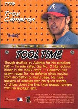 2000 Bowman - Tool Time #TT19 Troy Cameron  Back