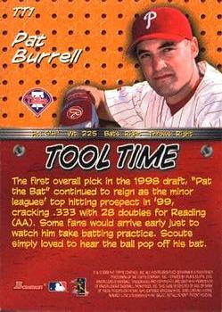 2000 Bowman - Tool Time #TT1 Pat Burrell  Back
