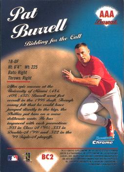 2000 Bowman Chrome - Bidding for the Call #BC2 Pat Burrell  Back