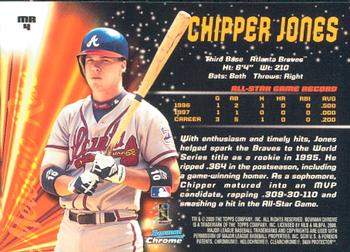 2000 Bowman Chrome - Meteoric Rise #MR4 Chipper Jones  Back