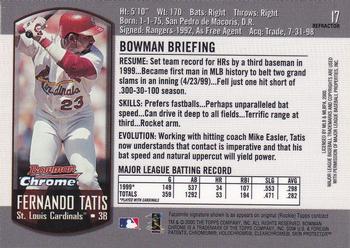 2000 Bowman Chrome - Refractors #17 Fernando Tatis  Back