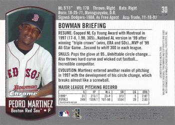 2000 Bowman Chrome - Refractors #30 Pedro Martinez  Back