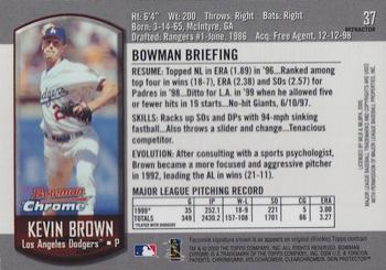 2000 Bowman Chrome - Refractors #37 Kevin Brown  Back