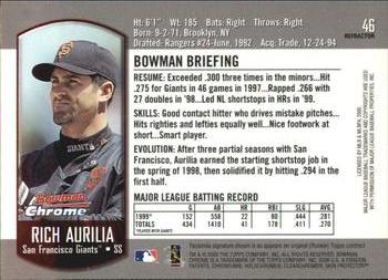 2000 Bowman Chrome - Refractors #46 Rich Aurilia  Back