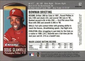 2000 Bowman Chrome - Refractors #62 Doug Glanville  Back