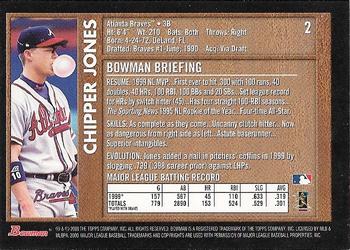 2000 Bowman Chrome - Retro/Future #2 Chipper Jones  Back