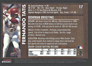 2000 Bowman Chrome - Retro/Future #17 Fernando Tatis  Back