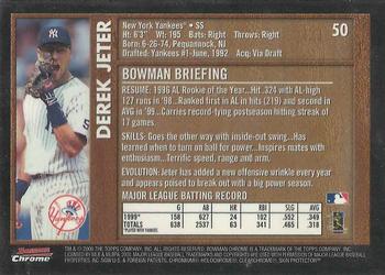 2000 Bowman Chrome - Retro/Future #50 Derek Jeter  Back