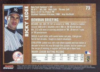 2000 Bowman Chrome - Retro/Future #73 Ricky Ledee  Back