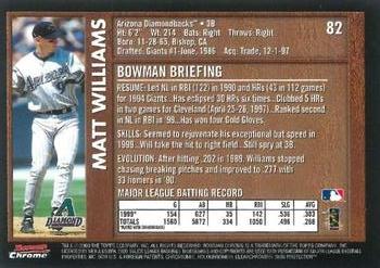 2000 Bowman Chrome - Retro/Future #82 Matt Williams  Back