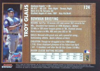 2000 Bowman Chrome - Retro/Future #124 Troy Glaus  Back